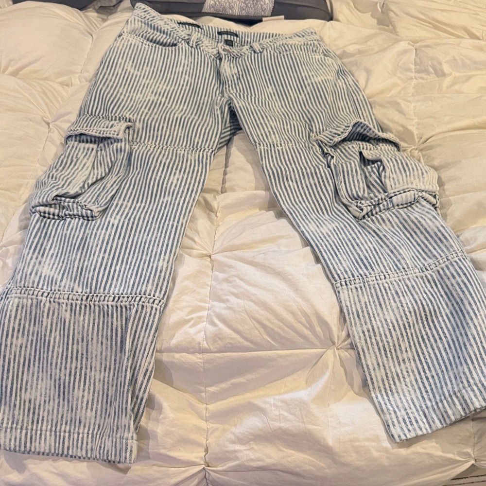 Striped Blue Cargo Pants